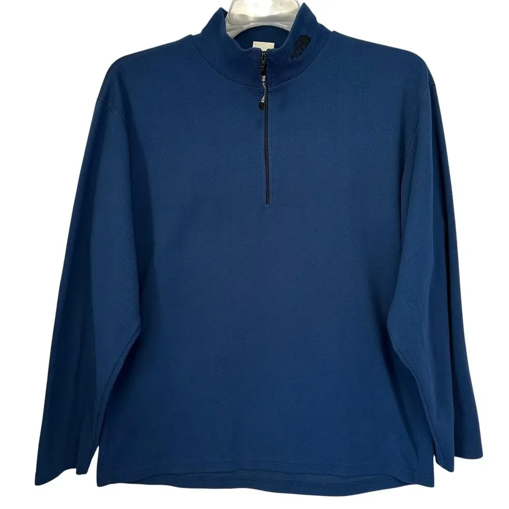 The North Face Textured 1/2 Zip Pullover Blue Size M
